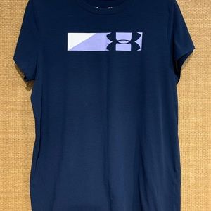 Ladies Under Armour Navy Graphic Tee Size L